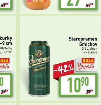Billa Pivo staropramen smíchov nabídka