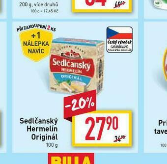 Billa Sedlčanský hermelín originál nabídka