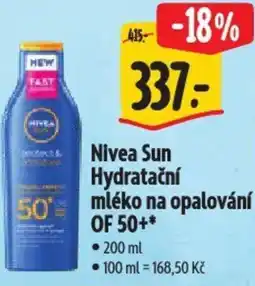 Albert Nivea Sun Hydratační mléko na opalování OF 50+ nabídka