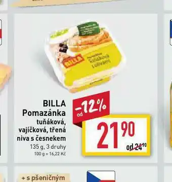 Billa Billa pomazánka tuňáková nabídka
