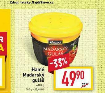 Billa Hamé maďarský guláš nabídka