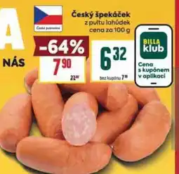 Billa Český špekáček z pultu lahůdek nabídka