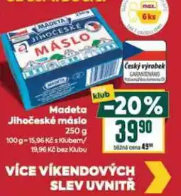 Billa Madeta Jihočeské máslo nabídka