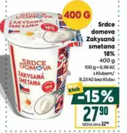 Billa Srdce domova Zakysaná smetana 18% nabídka
