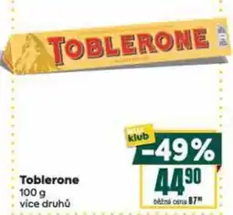 Billa Toblerone nabídka