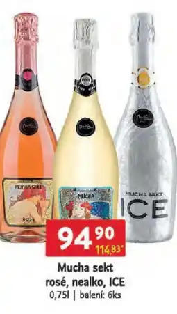 Qanto Mucha sekt rosé, nealko, ICE nabídka