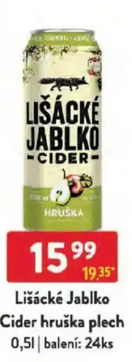 Qanto Lišácké Jablko Cider hruška plech nabídka