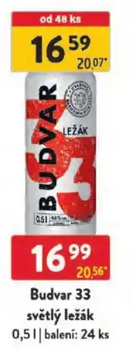 Qanto Budvar 33 světlý ležák nabídka