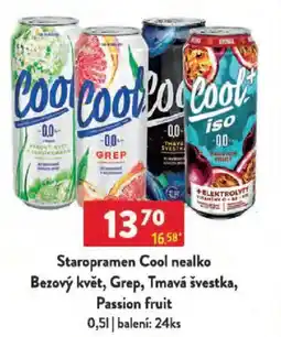 Qanto Staropramen Cool nealko Bezový květ, Grep, Tmavá švestka, Passion fruit nabídka