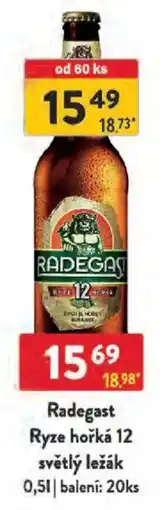 Qanto Radegast Ryze hořká 12 světlý ležák nabídka