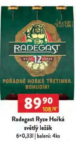 Qanto Radegast Ryze Hořká světlý ležák nabídka
