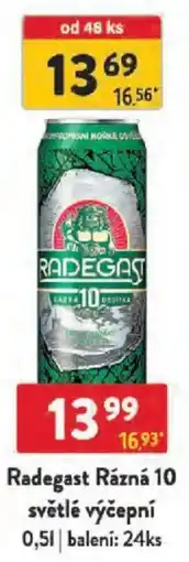 Qanto Radegast Rázná 10 světlé výčepní nabídka
