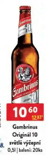 Qanto Gambrinus Originál 10 světlé výčepní nabídka