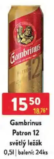 Qanto Gambrinus Patron 12 světlý ležák nabídka