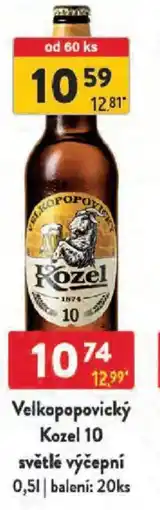 Qanto Velkopopovický Kozel 10 světlé výčepní nabídka