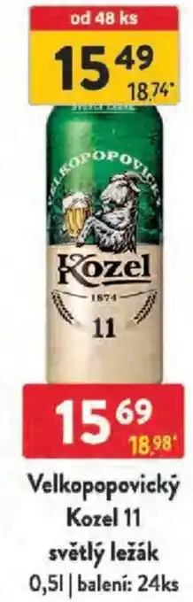 Qanto Velkopopovický Kozel 11 světlý ležák nabídka
