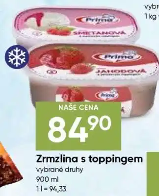 Hruška Zmrzlina s toppingem nabídka