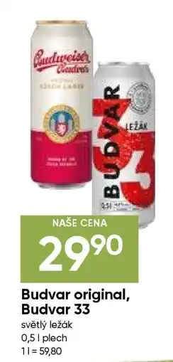 Hruška Budvar Originál, Budvar 33 nabídka