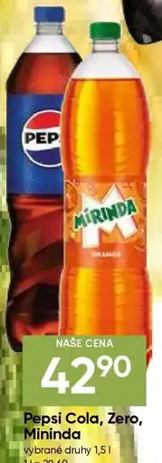 Hruška Pepsi Cola, Zero, Mininda nabídka
