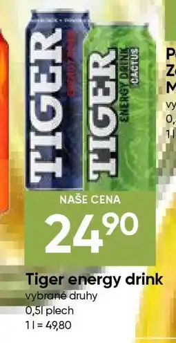 Hruška Tiger Energy drink nabídka