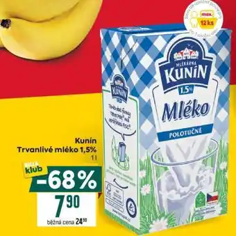 Billa Kunín Trvanlivé mléko 1,5% nabídka