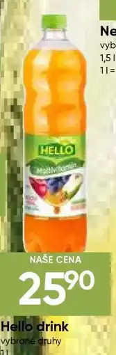 Hruška HELLO DRINK nabídka