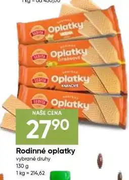 Hruška Rodinné Oplatky nabídka