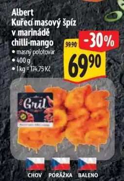 Albert Albert Kuřecí masový špíz v marinádě chilli mango nabídka