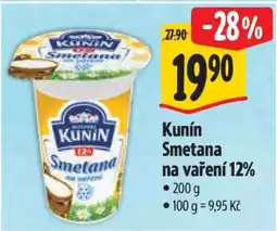 Albert Kunín smetana na vaření 12% nabídka