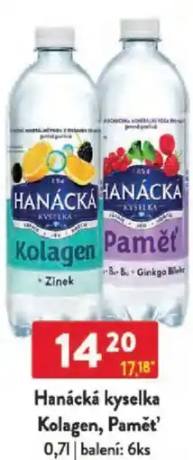 Qanto Hanácká kyselka Kolagen, Paměť nabídka