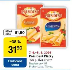 Tesco Président plátky nabídka