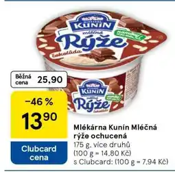 Tesco Mlékárna Kunín Mléčná rýže ochucená nabídka