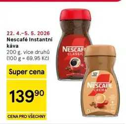 Tesco NESCAFÉ Instantní káva nabídka