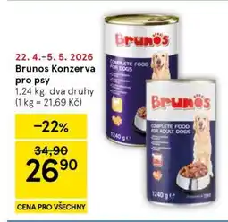 Tesco Brunos Konzerva pro psy nabídka
