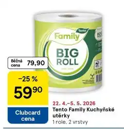 Tesco Tento Family kuchyňské utěrky nabídka