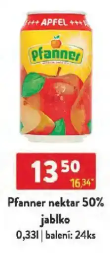 Qanto Pfanner nektar 50% jablko nabídka