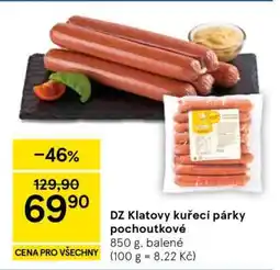 Tesco DZ Klatovy Kuřecí párky pochoutkové nabídka