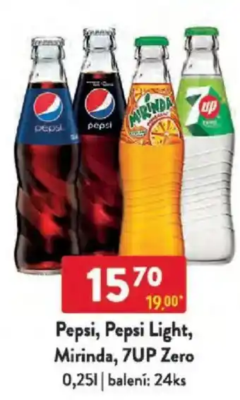 Qanto Pepsi, Pepsi Light, Mirinda, 7UP Zero nabídka
