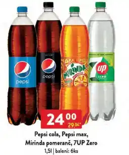 Qanto Pepsi cola, Pepsi max, Mirinda pomeranč, 7UP Zero nabídka