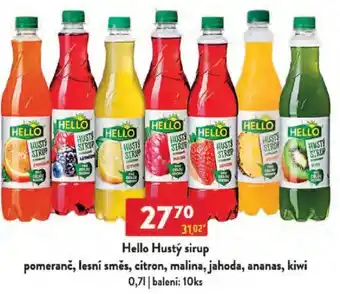 Qanto Hello Hustý sirup pomeranč, lesní směs, citron, malina, jahoda, ananas, kiwi nabídka