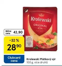 Tesco Krolewski Plátkový sýr nabídka