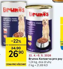 Tesco Brunos Konzerva pro psy nabídka