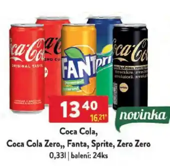Qanto Coca Cola, Coca Cola Zero,, Fanta, Sprite, Zero Zero nabídka