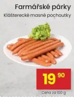 Kubík potraviny Farmářské párky nabídka