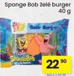 Kubík potraviny Sponge Bob želé burger nabídka