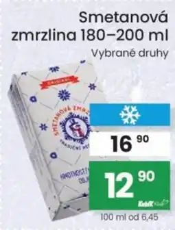 Kubík potraviny Smetanová zmrzlina nabídka