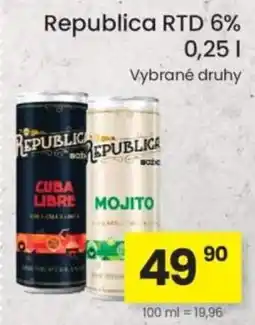 Kubík potraviny Republica RTD 6% nabídka