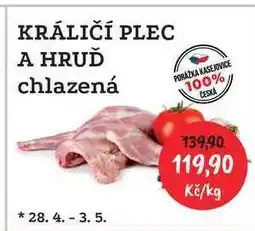 RABBIT řeznictví KRÁLIČÍ PLEC A HRUĎ chlazená nabídka