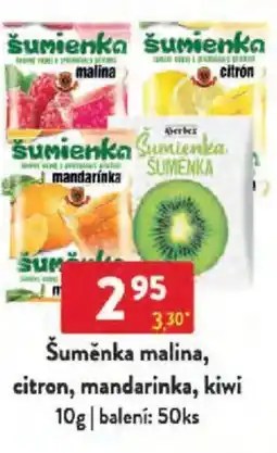 Qanto Šuměnka malina, citron, mandarinka, kiwi nabídka