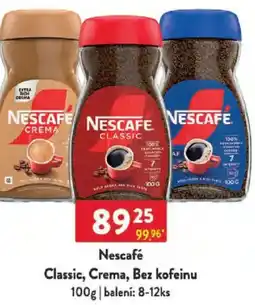 Qanto Nescafé Classic, Crema, Bez kofeinu nabídka